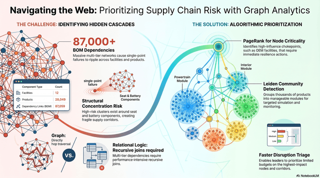 Automotive Supply Chain Risk with Neo4j Graph Analytics (group capstone)